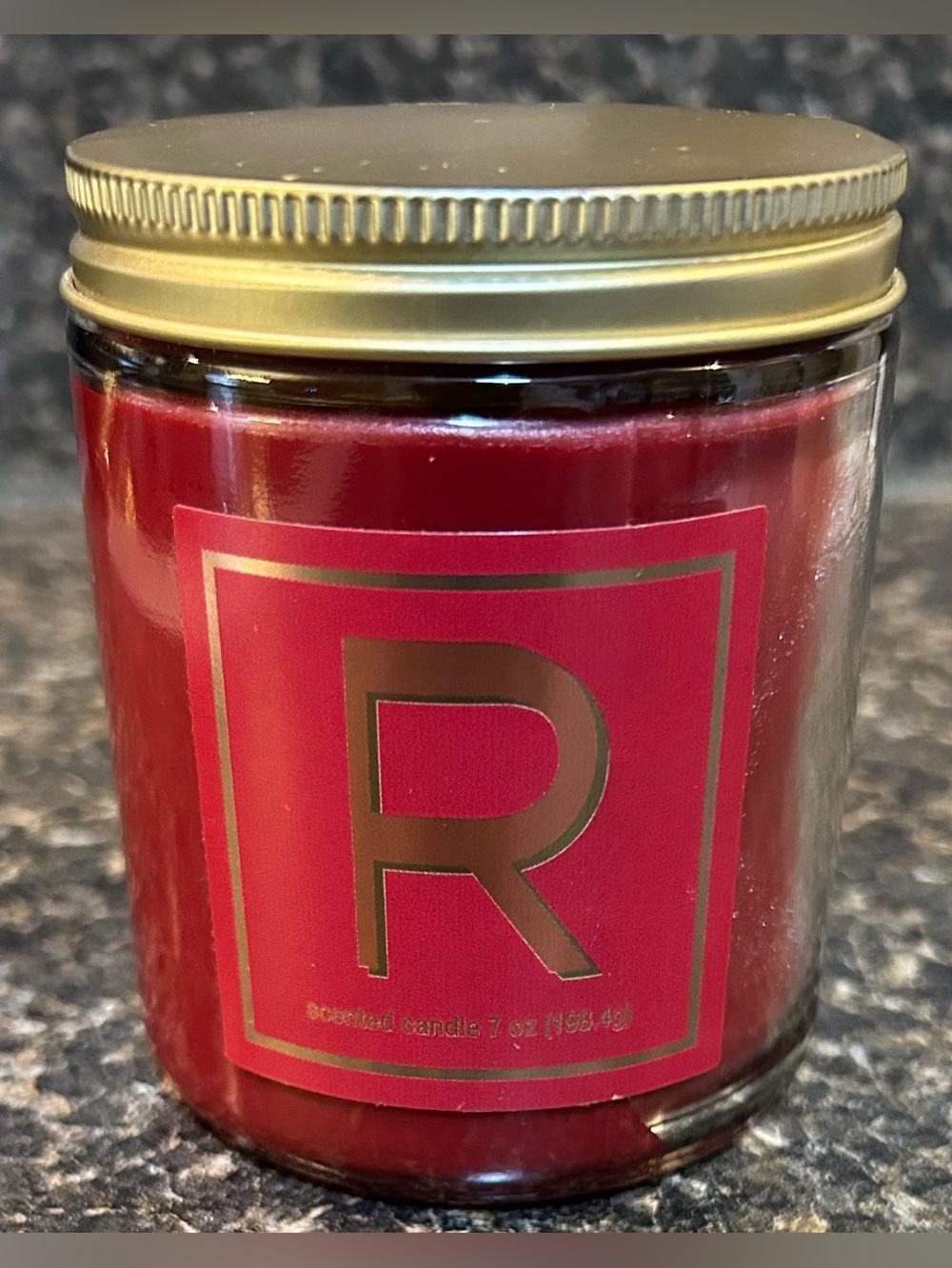 Opalhouse Red Monogram Letter "R" Scented Glass Candle w/ Gold Lid -7 oz